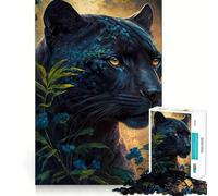 Rompecabezas de 1000 Piezas Tigre Negro Dorado,Juego de Ajuste Preciso,Juguete Creativo y Divertido,Juego de Paz,Regalo Navideño para la Calma 38x26cm