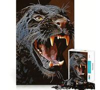 Rompecabezas de 1000 Piezas Tigre Negro,Estilo Vintage,con Piezas articuladas,Ideal para ejercitar la Mente y Disfrutar del Tiempo Libre cumpleaños 38x26cm