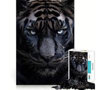 Rompecabezas de 1000 Piezas Tigre Negro Salvaje para Adultos Juguete para el hogar Disfrute de un Corte Fino Regalo Ideal para Navidad (50x75cm)