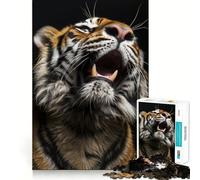Rompecabezas de 1000 Piezas Tigre rugiente en Primer Plano para Adolescentes, Juguete de lógica Fuerte, Tiempo en Familia, Borde Transparente, cálida Sorpresa (38x26cm)