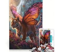 Rompecabezas de 1000 Piezas Tigre Volador con alas, Juego Interactivo, Regalo de cumpleaños, cumpleaños y Navidad 50x75cm