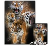 Rompecabezas de 1000 Piezas Tigres de cartón, Juego Interactivo Familiar, Regalo Ideal para Vacaciones, Juego de Actividades Familiares 26x38cm/10,23x14,96 Pulgadas