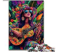 Rompecabezas de 1000 Piezas Tocando la Guitarra para Adultos y Adolescentes, Apto para Mayores de 14 años Diversión Familiar Es un Regalo Ideal para Toda la Familia 26x38cm