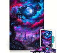 Rompecabezas de 1000 Piezas Tokyo Tower Under A Cosmic Sky para Adultos Juguete Mental Relajante y Divertido Corte Premium Regalo de cumpleaños 50x75cm