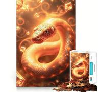 Rompecabezas de 1000 Piezas Topaz Snake Stonimal para Adolescentes un desafío Mental, un Juguete para Relajarse y Disfrutar de una Obra de Arte con Corte preciso 38x26cm