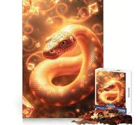 Rompecabezas de 1000 Piezas Topaz Snake Stonimal para Adolescentes un desafío Mental, un Juguete para Relajarse y Disfrutar de una Obra de Arte con Corte preciso 38x26cm
