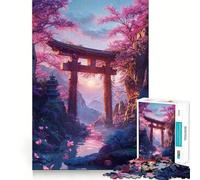 Rompecabezas de 1000 Piezas Torii Tranquilo Horizonte Borde Limpio Decoración Juego cognitivo Juguete Fácil Tiempo Divertido Ocio (38x26cm)