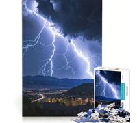 Rompecabezas de 1000 Piezas Tormenta eléctrica sobre la Ciudad Juegos educativos decoración Perfecta cumpleaños y Navidad 38x52cm