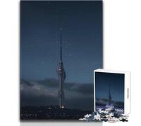 Rompecabezas de 1000 Piezas: Torre de Rascacielos de Noche Una Forma Relajante de llenar el Tiempo Libre Corte preciso y consistente Juguete de Juego Tamaño 38x26cm