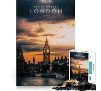 Rompecabezas de 1000 Piezas Torre del Big Ben,Juego de Corte sin Costuras,Juego Mental,Regalo,Juego Casual,Arte navideño para el hogar (38x52cm)