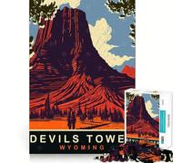 Rompecabezas de 1000 Piezas Torre del Diablo,Ajuste, Arte,Juego de Habilidad y Pensamiento,Tiempo de Descanso,Juego, (38x26cm)