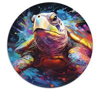 Rompecabezas de 1000 Piezas Tortuga, Rompecabezas Redondo para Adultos, Ideal para Adolescentes y coleccionistas, Ideal como decoración del hogar y Regalo de Viaje, 1000 Piezas (67,5x67,5cm)
