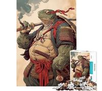 Rompecabezas de 1000 Piezas Tortuga Samurái Desafío Educativo Juego Familiar de Gran Reto Apto para Mayores de 14 Años (38x52cm)