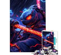 Rompecabezas de 1000 Piezas Tortuga Samurái Guerrero Animal Puzzle para Adultos Juego Familiar Vacaciones en casa Pasar el Tiempo cumpleaños y Navidad (Tamaño 38x26cm)