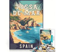 Rompecabezas de 1000 Piezas Tossa de Mar en España, Juegos relajantes, interacción Entre Padres e Hijos, Regalos para Amigos y Familiares 50x75cm