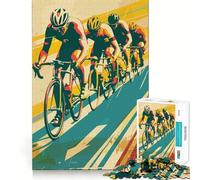 Rompecabezas de 1000 Piezas Tour de Francia Ciclismo Arte Borde Limpio Decoración Problem Solve Divertido Tiempo fácil Divertido Decoración de Navidad Regalo (38x26cm)