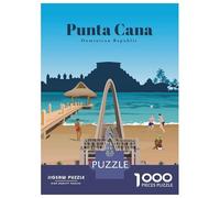 Rompecabezas De 1000 Piezas - Travel to Punta Cana Rompecabezas Juego De Ingenio Decoración De Pared Oferta como Regalos para Toda La Familia 38x26cm/1000pcs