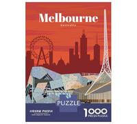 Rompecabezas De 1000 Piezas Traveling to Melbourne Rompecabezas para Adultos Juegos Familiares Ensamblaje De Patrones Cumpleaños Y Navidad 70x50cm/1000pcs