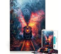 Rompecabezas de 1000 Piezas Tren de Vapor sobre raíles para Adultos Juguete de lógica para Jugar en Interiores Corte de precisión Regalo Ideal 50x75cm