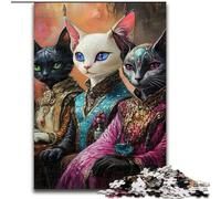 Rompecabezas de 1000 Piezas Tres Gatos linces para Adultos y Adolescentes Juego desafiante y Educativo para Toda la Familia, Ideal para cumpleaños y Navidad (26x38cm)