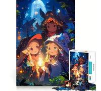 Rompecabezas de 1000 Piezas Tres jóvenes Brujas del Bosque para Adolescentes Juguete de lógica Resistente Actividad para el hogar Bordes Transparentes Regalo Ideal 38x52cm