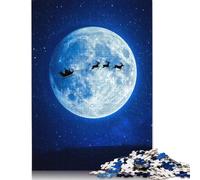 Rompecabezas de 1000 Piezas Trineo de Papá Noel en Nochebuena, Rompecabezas de dificultad Alta, Juego Educativo, Juguete, (38 x 26 cm)