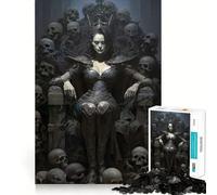 Rompecabezas de 1000 Piezas Trono de Calavera de la Reina para Adultos Mejora la Memoria Ideal para el Ocio Corte Firme Fiestas (38x26cm)