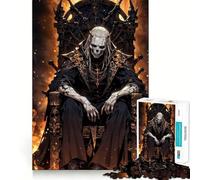 Rompecabezas de 1000 Piezas Trono de Hueso Reinado del Rey de la Muerte Arte de Corte preciso,Juguete de desafío Mental,Juego fácil de Jugar,Regalo Mental de cumpleaños 38x26cm