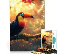 Rompecabezas de 1000 Piezas Tucán en la Selva Tropical para Adultos y Adolescentes Juego Mental para Relajarse Corte preciso 38x52cm