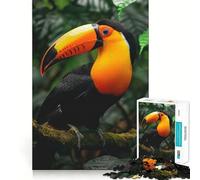 Rompecabezas de 1000 Piezas Tucán en la Selva Tropical para Adultos y Adolescentes Juguete cognitivo, Entretenimiento, diversión, Montaje de Patrones, Regalo Festivo 38x26cm
