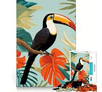 Rompecabezas de 1000 Piezas Tucán en un paraíso Tropical Bordes limpios Decoración Divertida para Resolver Problemas Tiempo Libre Divertido (50x75cm)