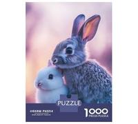 Rompecabezas De 1000 Piezas Two Cute Bunnies Rompecabezas para Adultos Juego De Ingenio Análisis Y Lógica Interacción Entre Padres E Hijos 38x26cm/1000pcs