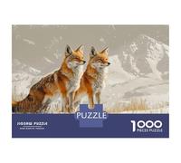 Rompecabezas De 1000 Piezas Two Foxes in A Snowy Landscape Rompecabezas para Adultos Juego Práctico para Aliviar El Estrés Cumpleaños Y Navidad 52x38cm/1000pcs