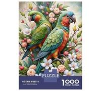 Rompecabezas De 1000 Piezas - Two Parrots in Floral Arrangement Rompecabezas para Adultos Juguete Decoración De Pared Regalo De Cumpleaños Oferta como Regalos para Toda La Familia 70x50cm/1000pcs