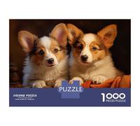 Rompecabezas De 1000 Piezas Two Pembroke Welsh Corgis Rompecabezas para Adultos Juego Práctico para Aliviar El Estrés Cumpleaños Y Navidad 70x50cm/1000pcs