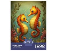 Rompecabezas De 1000 Piezas Two Seahorses in Ocean Scene Rompecabezas para Adultos Juegos Relajantes Decoración del Hogar Cumpleaños Y Navidad 52x38cm/1000pcs