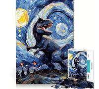 Rompecabezas de 1000 Piezas Tyrannosaurus Rex Night Flawless Cut Fun Logic Fun Toy Free Play Game Birthday Activity (50x75cm)
