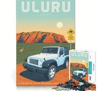 Rompecabezas de 1000 Piezas Uluru Ayers Rock Póster Flawless Fit Art Brain Boosting Play Rest Time Play Christmas Wall Art (38x26cm)