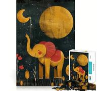 Rompecabezas de 1000 Piezas Un Elefante Bebé Feliz para Adolescentes Refuerza la Memoria Tiempo de Paz Calidad Regalo Clásico (38x52cm)