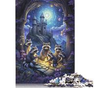 Rompecabezas de 1000 Piezas Un Encuentro de fantasía de Mapache para Adultos y Adolescentes. Rompecabezas de Madera sostenible para Adultos | Juegos de 1000 Piezas (75 x 50 cm)