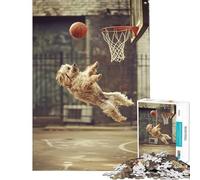 Rompecabezas de 1000 Piezas Un Perro Jugando al Baloncesto Juguete de Manos Que Requiere concentración y Tranquilidad Ajuste Seguro para una exhibición Duradera Regalo Creativo (50x75cm)