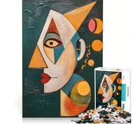 Rompecabezas de 1000 Piezas: Un Rostro con Formas Triangulares alargadas Juego práctico para la interacción Entre Padres e Hijos Colección de Artistas Bellas Artes 38x52cm