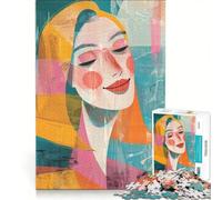 Rompecabezas de 1000 Piezas: Una Mujer Rubia Feliz Juego práctico para ejercitar la Mente y Las Manos cumpleaños y Navidad 50x75cm