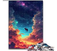 Rompecabezas de 1000 Piezas: Una Vaca flotando en el Espacio Exterior Rompecabezas para Adultos Entretenimiento Relajante, decoración del hogar Tamaño 38x26cm