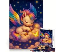 Rompecabezas de 1000 Piezas Unicornio arcoíris durmiendo sobre una Nube, Ideal para Adolescentes, para Mejorar la Memoria y el Tiempo Libre Diseño de Corte sólido Artículo de Santa Claus 38x26cm