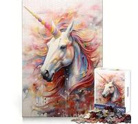 Rompecabezas de 1000 Piezas Unicornio Caminando sobre Pintura para Adultos Ideal para el Bienestar Mental, la relajación y como Regalo Festivo (50x75cm)