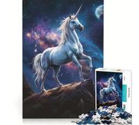 Rompecabezas de 1000 Piezas Unicornio Cósmico, Juguete Educativo, Carrera de Velocidad Manual, con Piezas de Formas aleatorias Que encajan Perfectamente 38x26cm