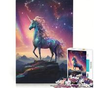 Rompecabezas de 1000 Piezas Unicornio Cósmico, Juguete Educativo, Carrera de Velocidad Manual, con Piezas de Formas aleatorias Que encajan Perfectamente 50x75cm