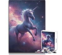 Rompecabezas de 1000 Piezas Unicornio en la Nebulosa Espacial: una Forma Relajante de llenar el Tiempo Libre, Corte preciso y consistente, Juguete de Juego, tamaño 50x75cm
