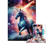 Rompecabezas de 1000 Piezas Unicornio en Nebulosa y Estrella Ayuda a ejercitar el Cerebro Decoración para el hogar Juguete antiestrés Apto para Mayores de 14 años (38x26cm)
